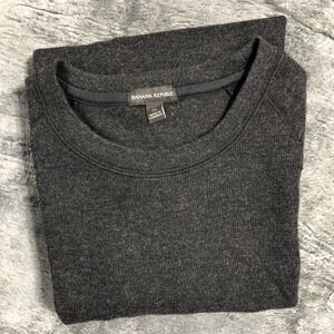Banana Republic Mens Charcoal Gray Marl Crew Neck Raglan Sweatshirt Size M F22